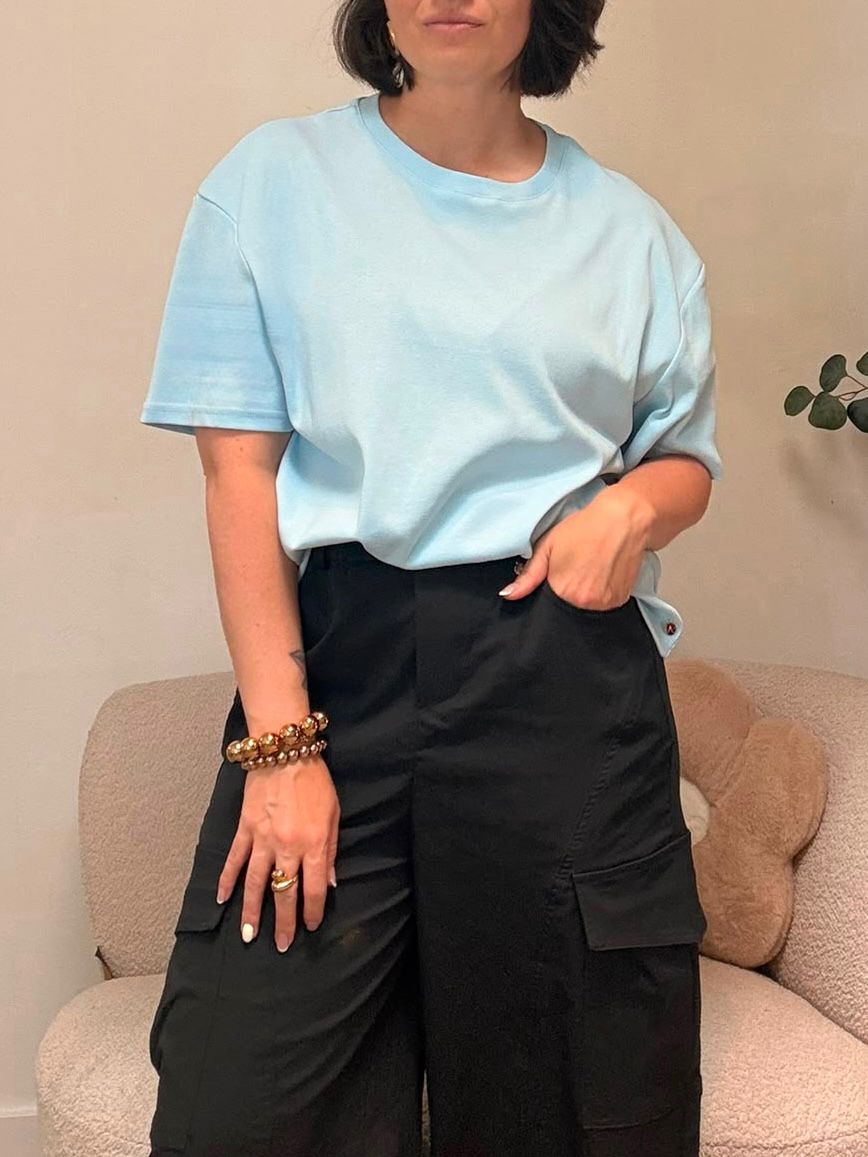 Basic shirt Nicole - Licht blauw