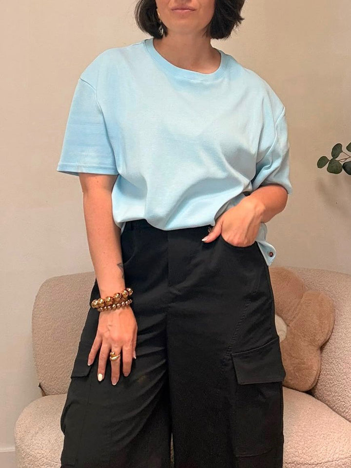 Basic shirt Nicole - Licht blauw
