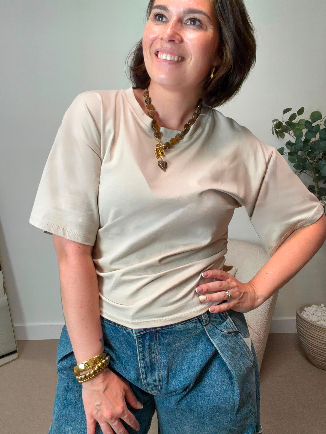 Jennifer - Top Beige