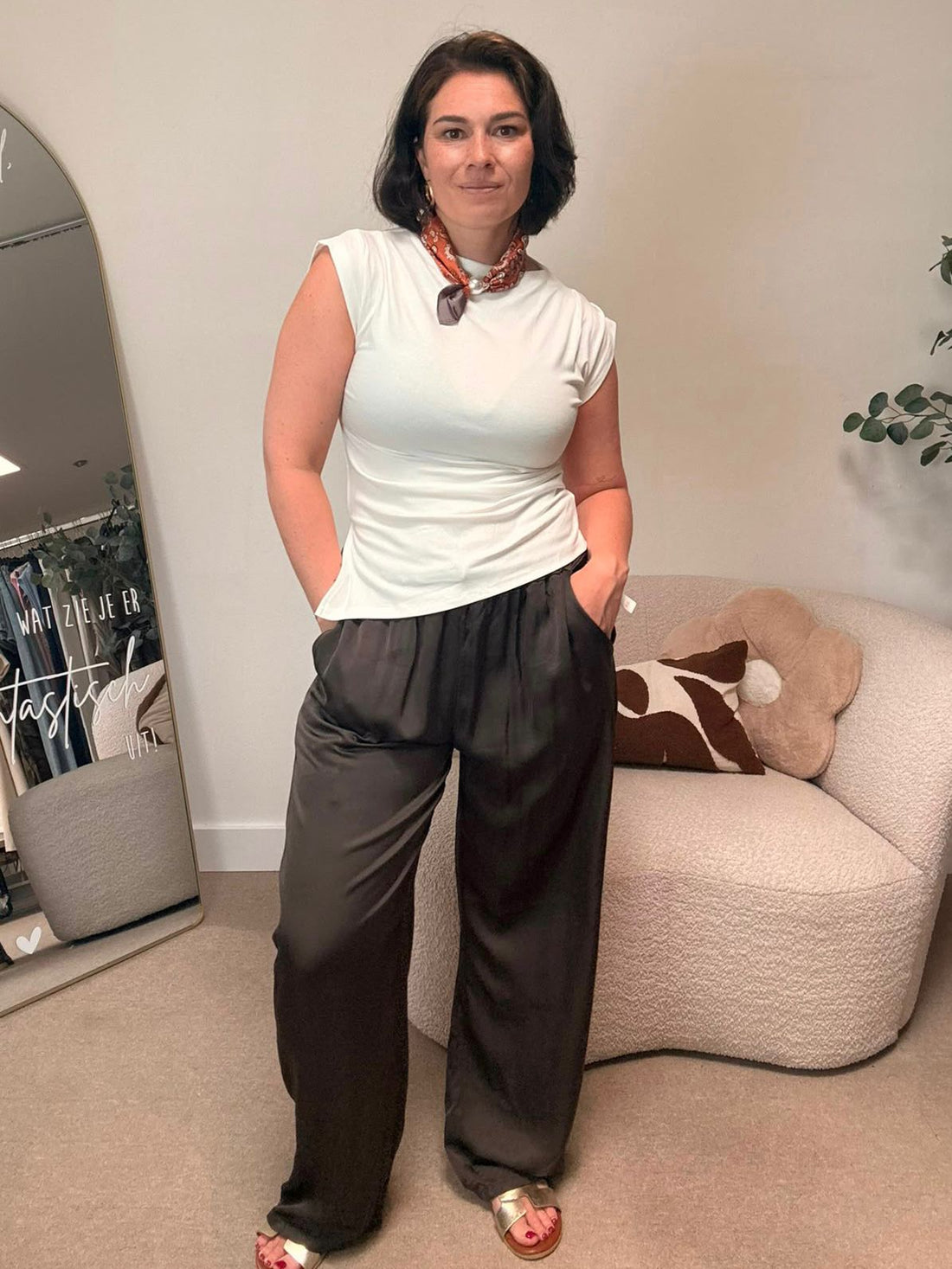 Jess Satijnen Broek - Bruin