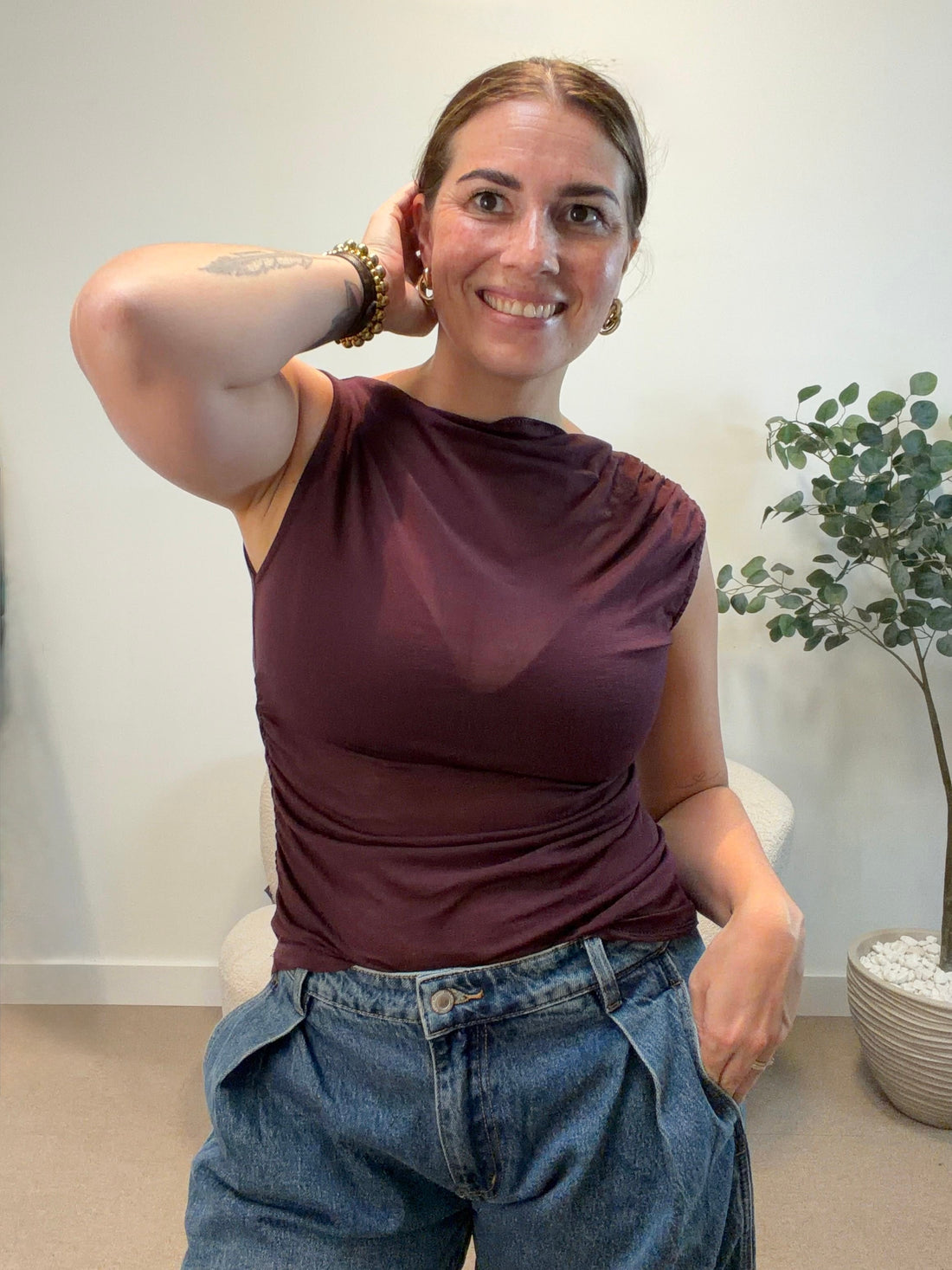 Top Lela - Aubergine