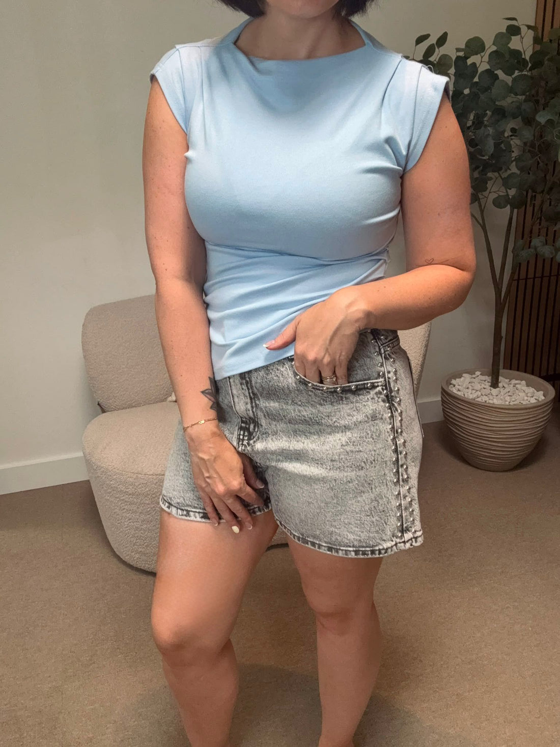Ruby Stud Jeans Short