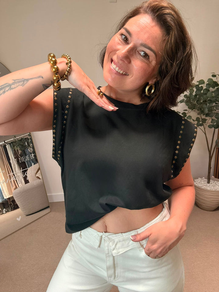 Ashley Stud Top - Zwart