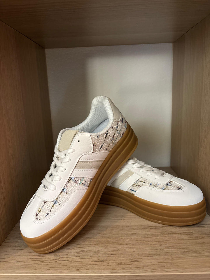 Dames sneaker beige