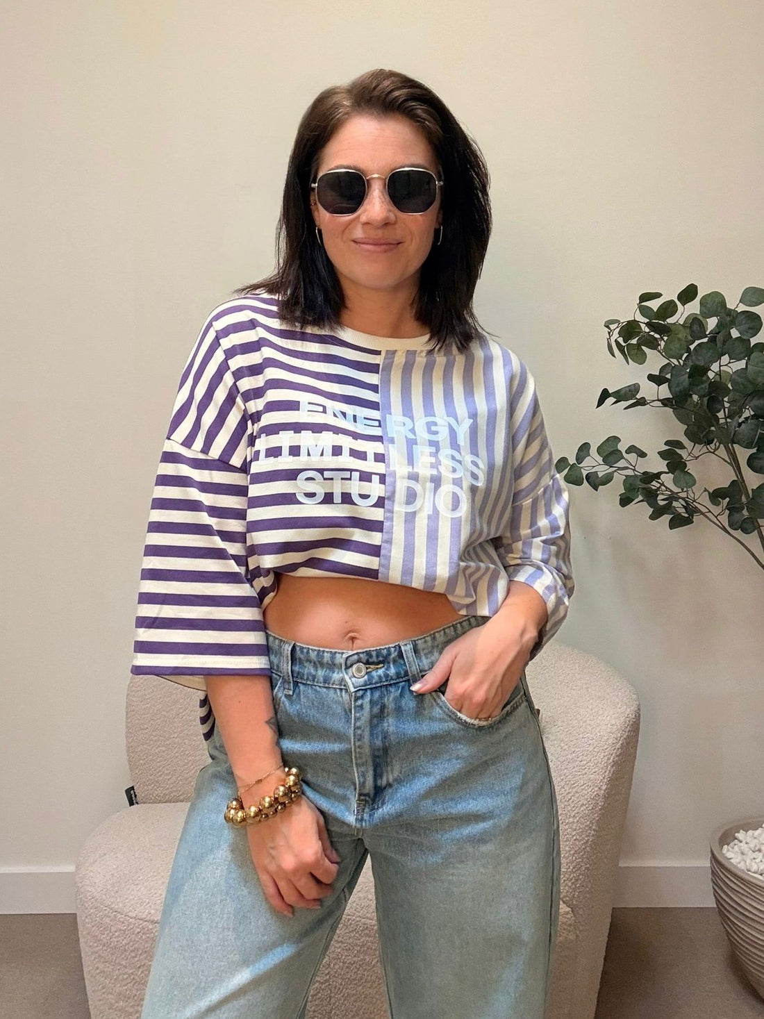 Streep Shirt Danielle - Lila